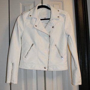 [BLANKNYC], White Faux Leather Jacket, Size XS